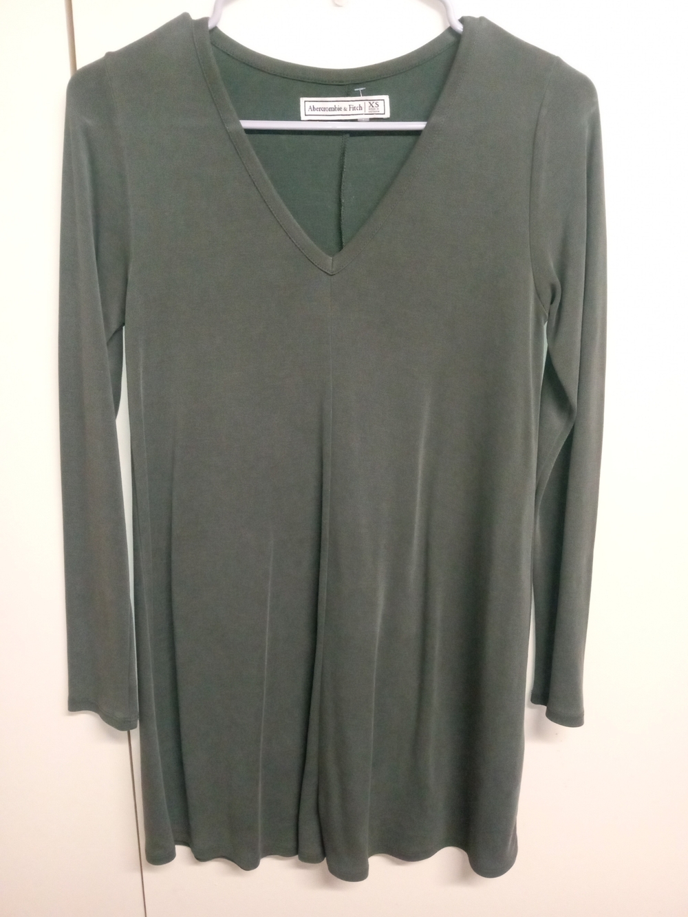 Abercrombie & Fitch Olive V-Neck Long Sleeve Tunic